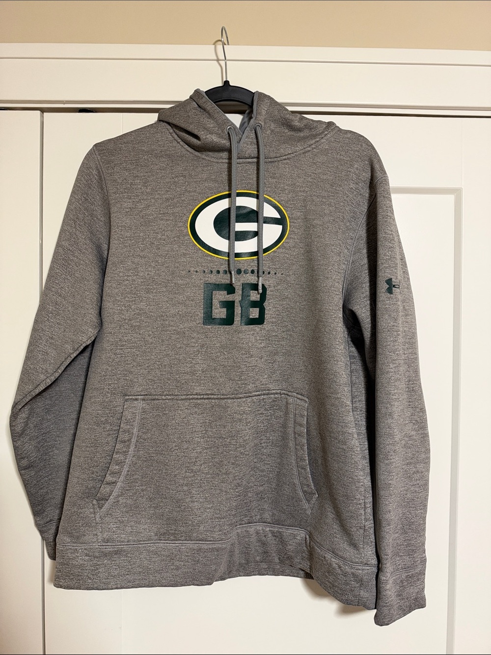 Under Armour Gray Green Bay GB Pullover Hoodie